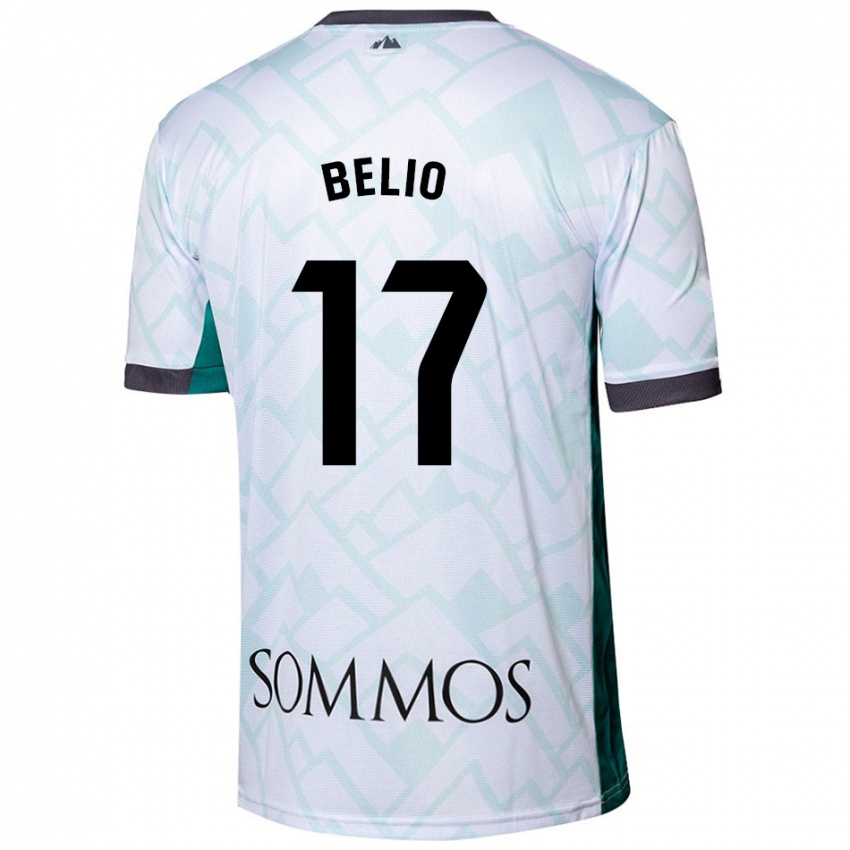 Bambino Maglia Marta Belio #17 Bianco Verde Kit Gara Away 2024/25 Maglietta