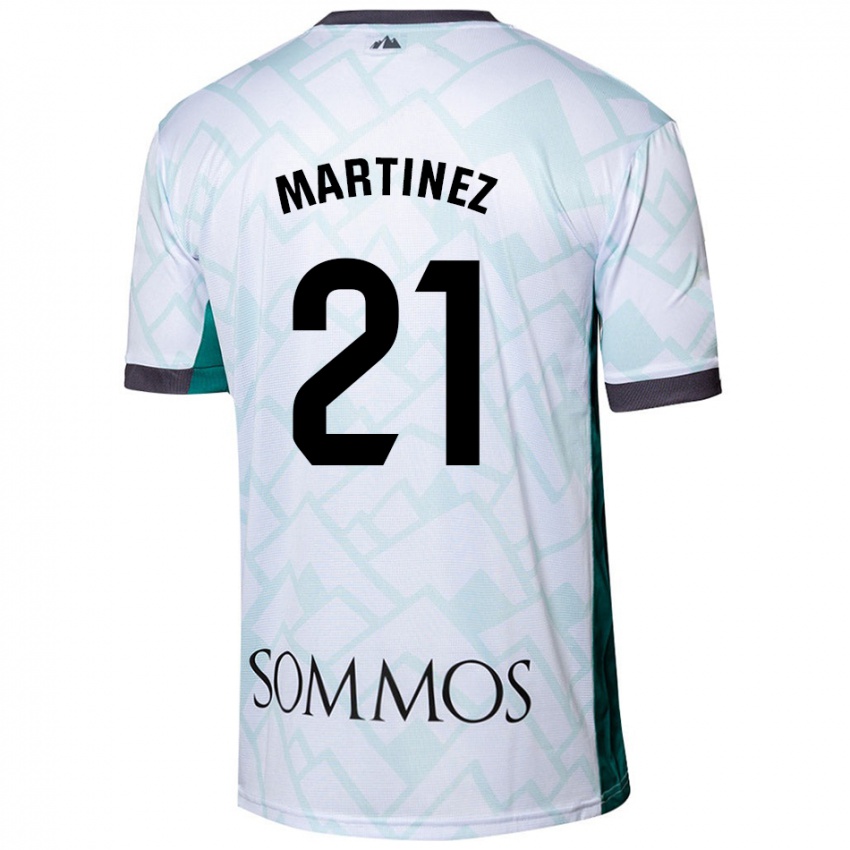 Bambino Maglia Alejandra Martínez #21 Bianco Verde Kit Gara Away 2024/25 Maglietta