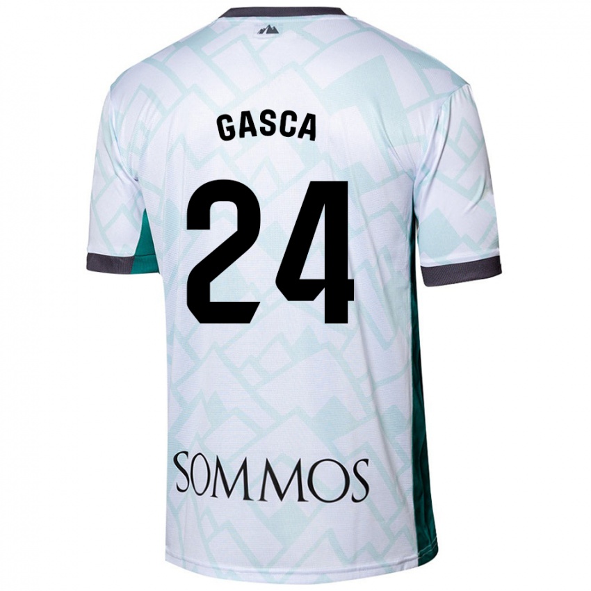 Bambino Maglia Verónica Gasca #24 Bianco Verde Kit Gara Away 2024/25 Maglietta