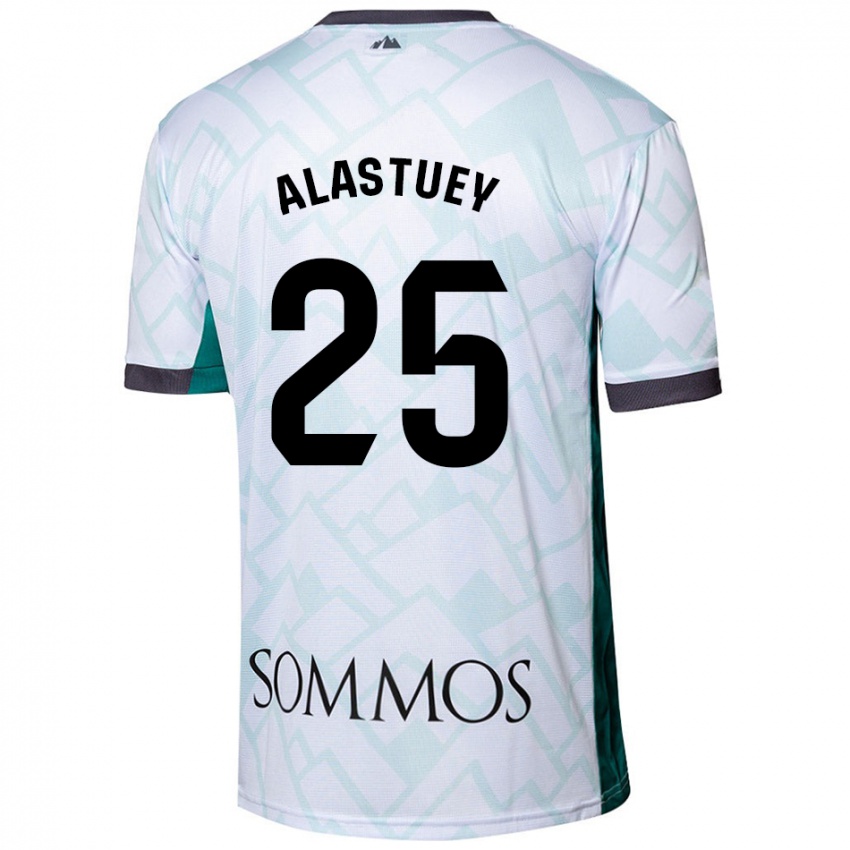 Bambino Maglia Martina Alastuey #25 Bianco Verde Kit Gara Away 2024/25 Maglietta