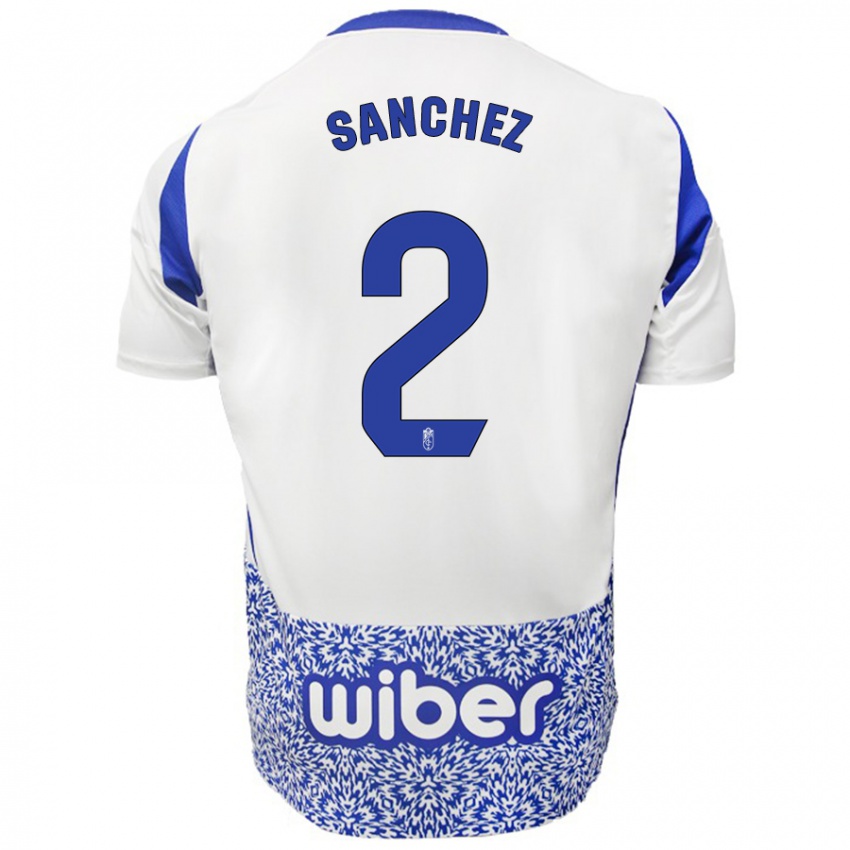 Bambino Maglia Rubén Sánchez #2 Bianco Blu Kit Gara Away 2024/25 Maglietta