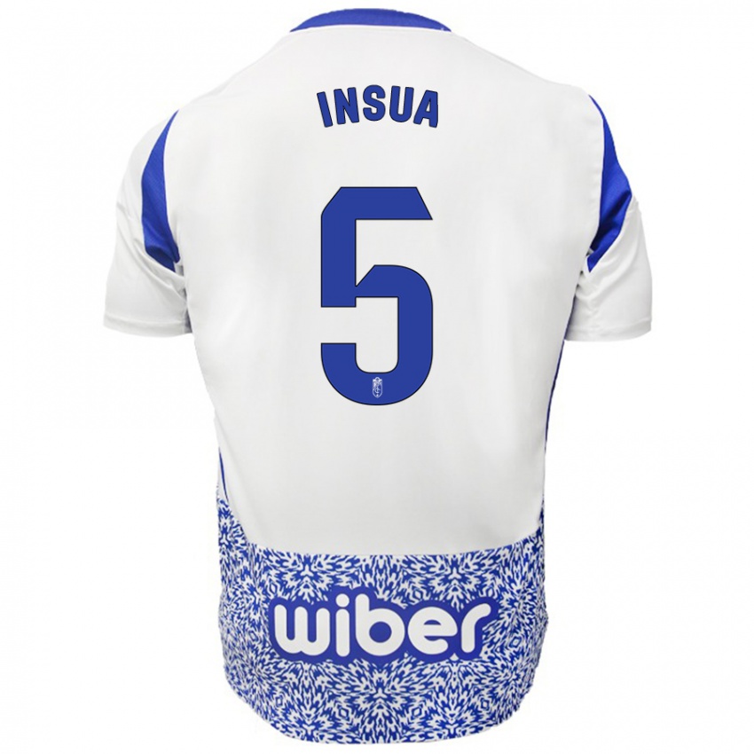 Bambino Maglia Pablo Insua #5 Bianco Blu Kit Gara Away 2024/25 Maglietta