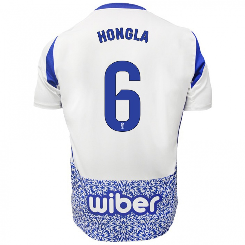 Bambino Maglia Martin Hongla #6 Bianco Blu Kit Gara Away 2024/25 Maglietta