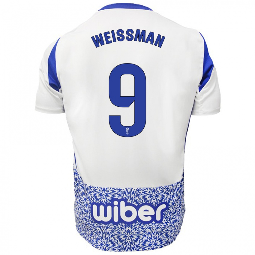 Bambino Maglia Shon Weissman #9 Bianco Blu Kit Gara Away 2024/25 Maglietta