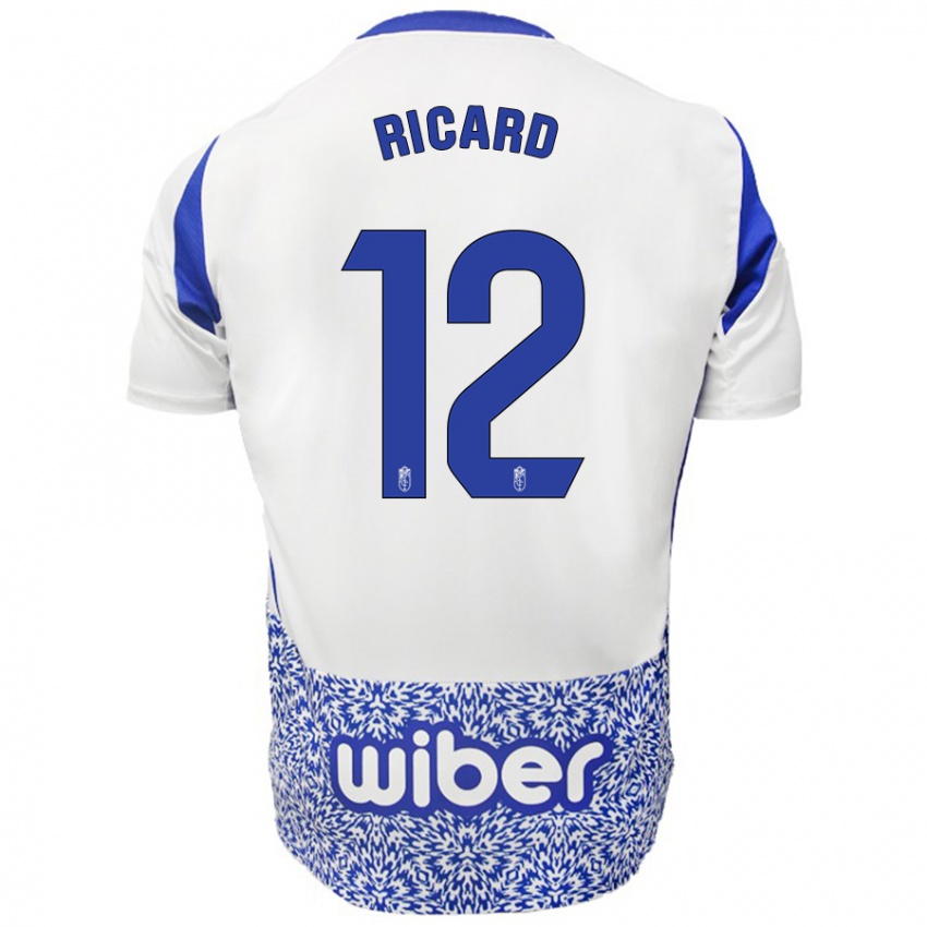 Bambino Maglia Ricard Sanchez #12 Bianco Blu Kit Gara Away 2024/25 Maglietta