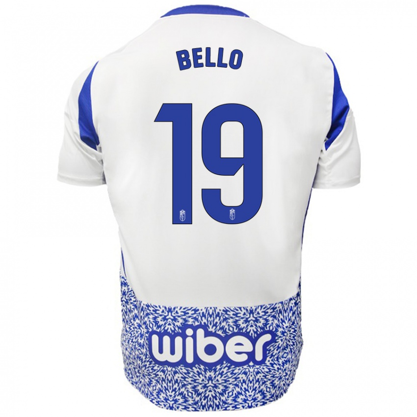 Bambino Maglia Eghosa Augustine Bello #19 Bianco Blu Kit Gara Away 2024/25 Maglietta