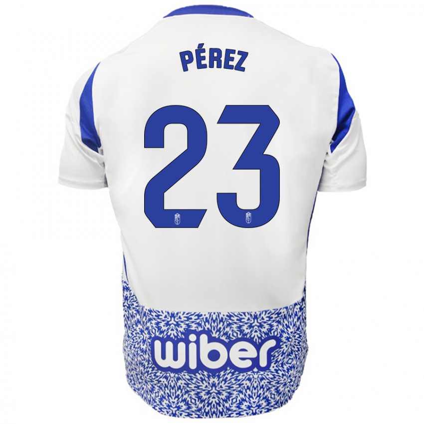 Bambino Maglia Lucas Pérez #23 Bianco Blu Kit Gara Away 2024/25 Maglietta