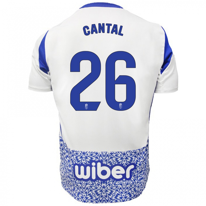 Bambino Maglia Paco Cantal #26 Bianco Blu Kit Gara Away 2024/25 Maglietta