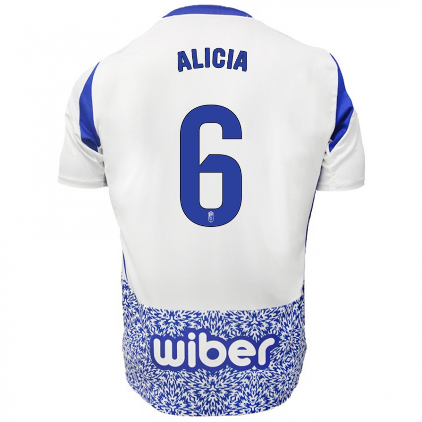 Bambino Maglia Alicia #6 Bianco Blu Kit Gara Away 2024/25 Maglietta