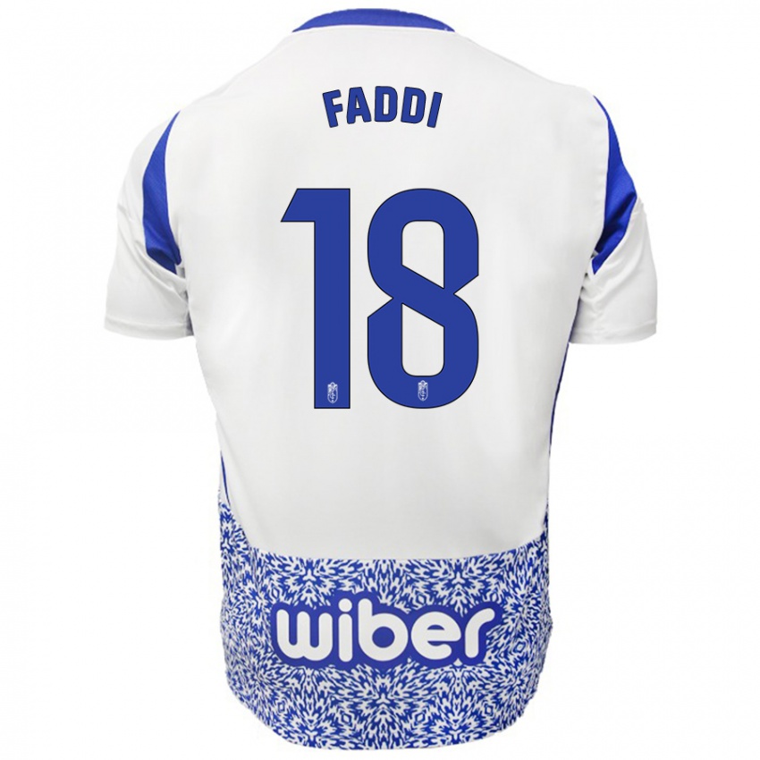 Bambino Maglia Inés Faddi #18 Bianco Blu Kit Gara Away 2024/25 Maglietta