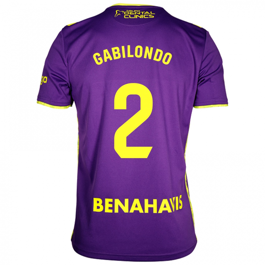 Bambino Maglia Jokin Gabilondo #2 Viola Giallo Kit Gara Away 2024/25 Maglietta