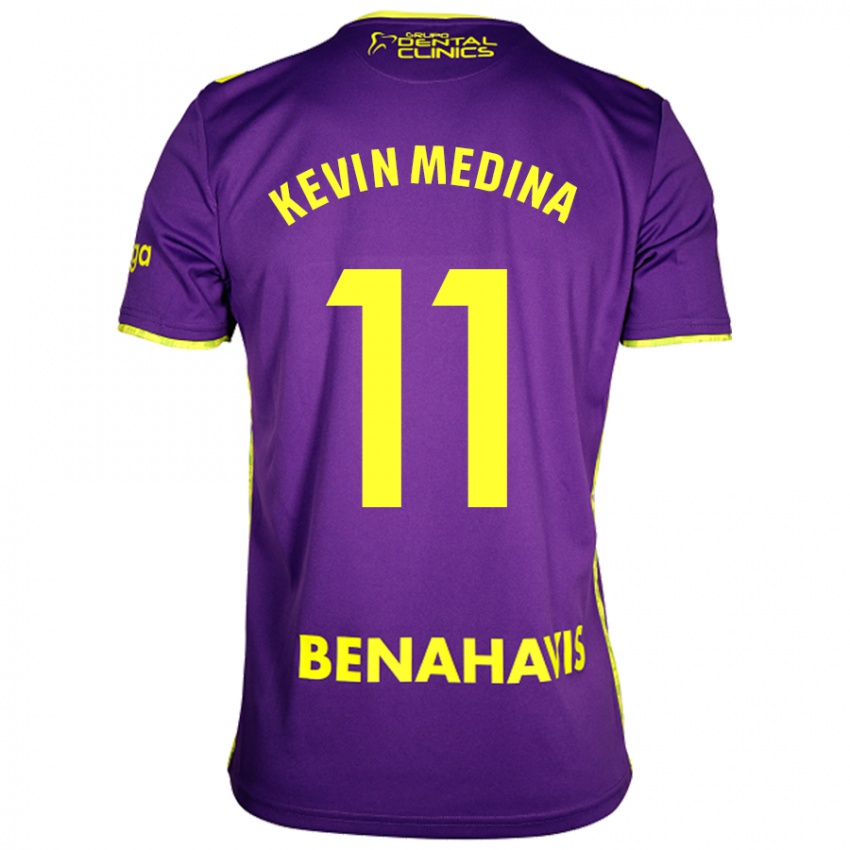 Bambino Maglia Kevin Medina #11 Viola Giallo Kit Gara Away 2024/25 Maglietta