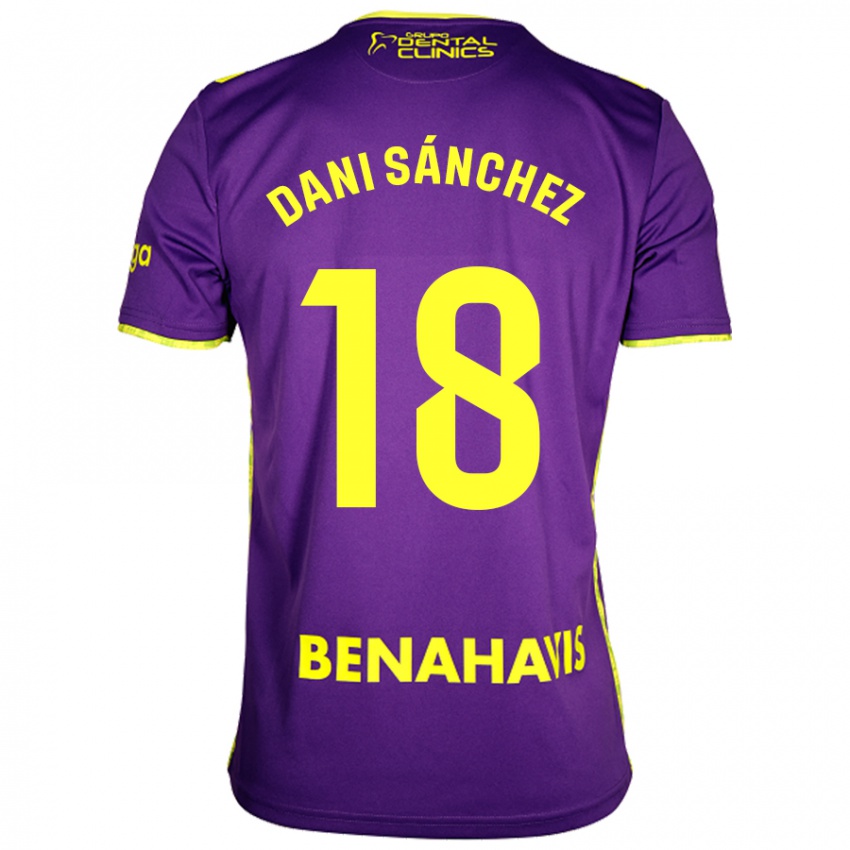 Bambino Maglia Dani Sánchez #18 Viola Giallo Kit Gara Away 2024/25 Maglietta