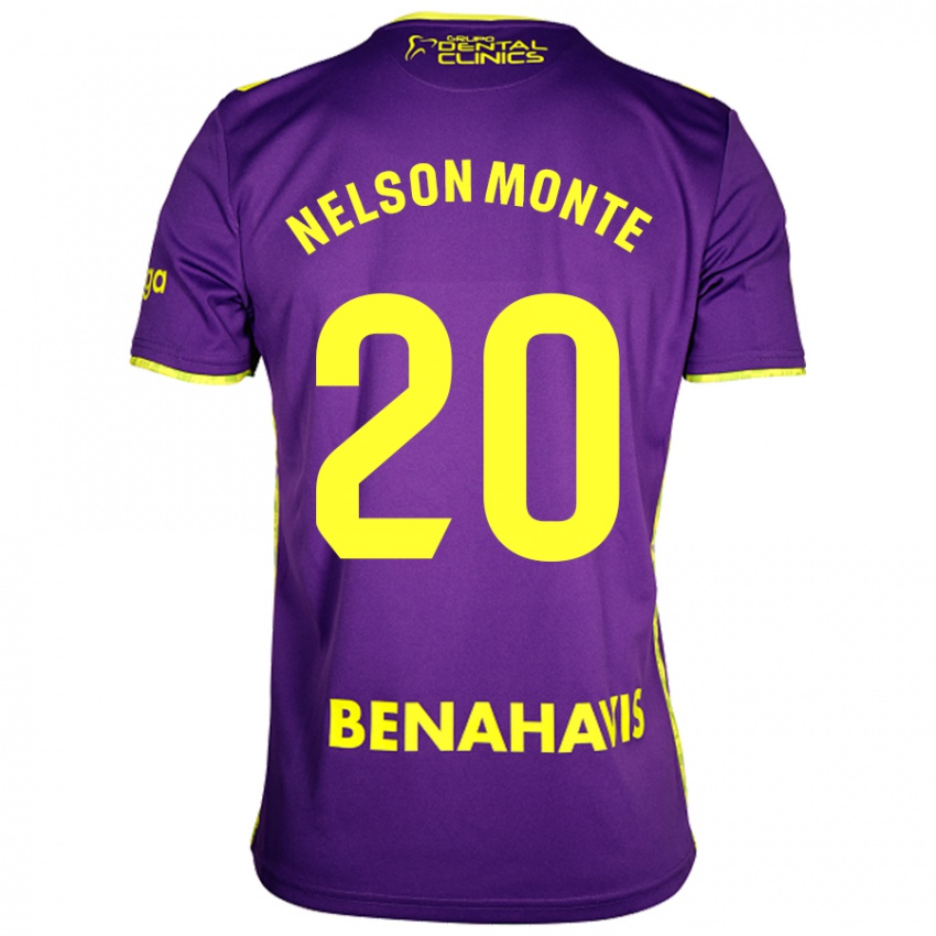 Bambino Maglia Nélson Monte #20 Viola Giallo Kit Gara Away 2024/25 Maglietta