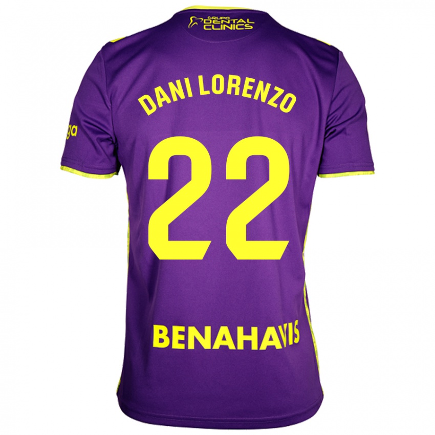 Bambino Maglia Dani Lorenzo #22 Viola Giallo Kit Gara Away 2024/25 Maglietta