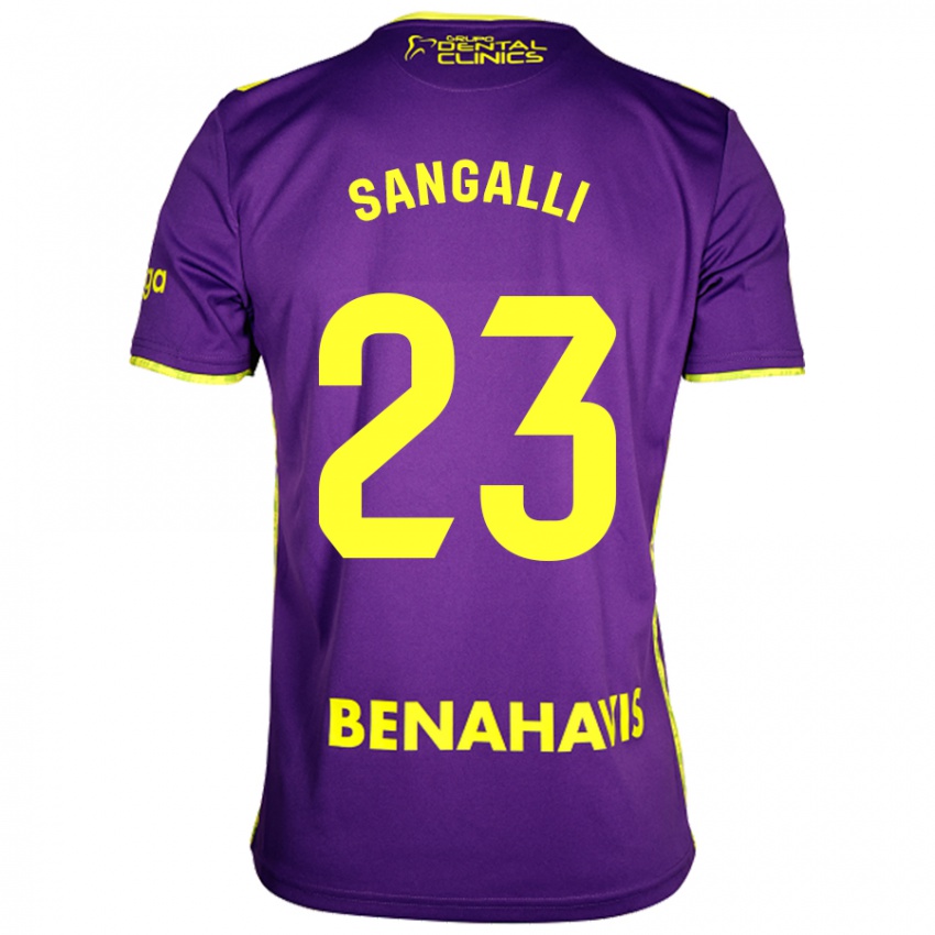 Bambino Maglia Luca Sangalli #23 Viola Giallo Kit Gara Away 2024/25 Maglietta