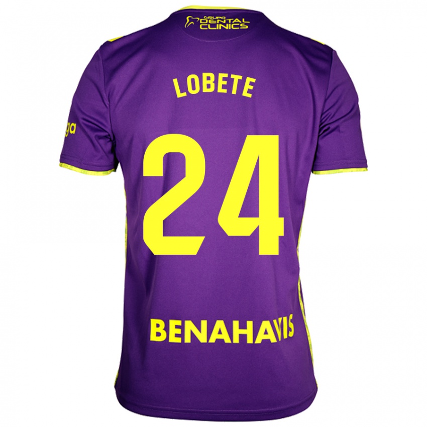 Bambino Maglia Julen Lobete #24 Viola Giallo Kit Gara Away 2024/25 Maglietta