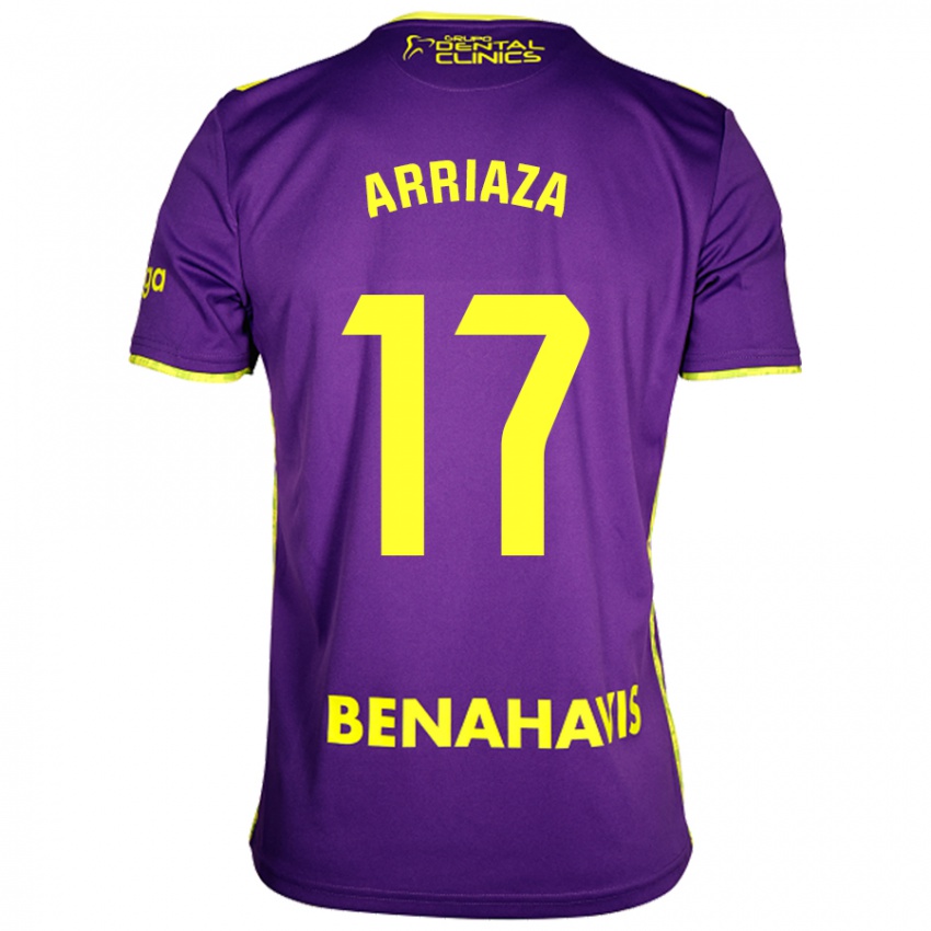 Bambino Maglia Pablo Arriaza #17 Viola Giallo Kit Gara Away 2024/25 Maglietta