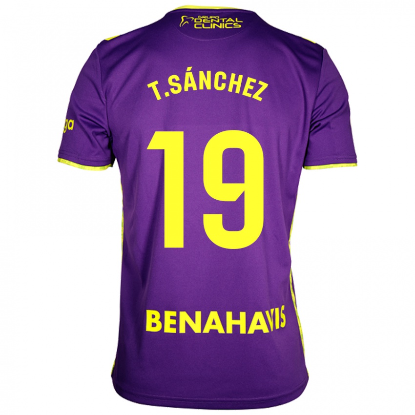 Bambino Maglia Toni Sánchez #19 Viola Giallo Kit Gara Away 2024/25 Maglietta