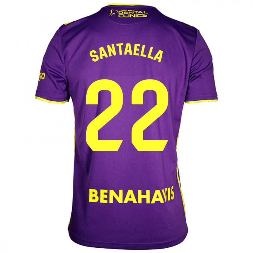 Bambino Maglia Miguel Ángel Santaella #22 Viola Giallo Kit Gara Away 2024/25 Maglietta