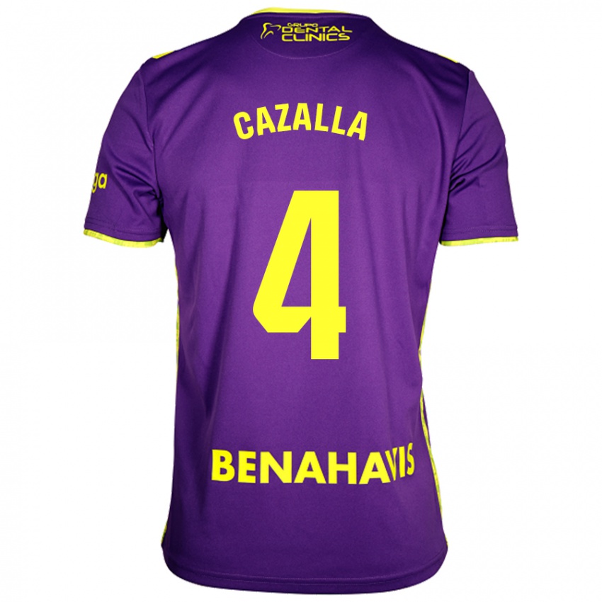 Bambino Maglia Marta Cazalla #4 Viola Giallo Kit Gara Away 2024/25 Maglietta