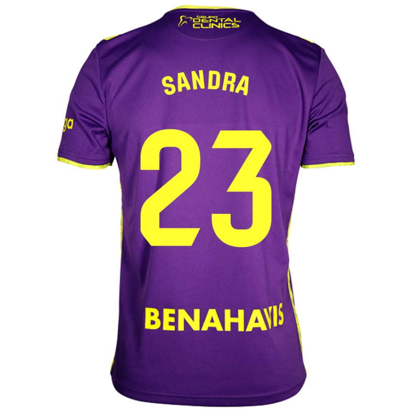 Bambino Maglia Sandra #23 Viola Giallo Kit Gara Away 2024/25 Maglietta