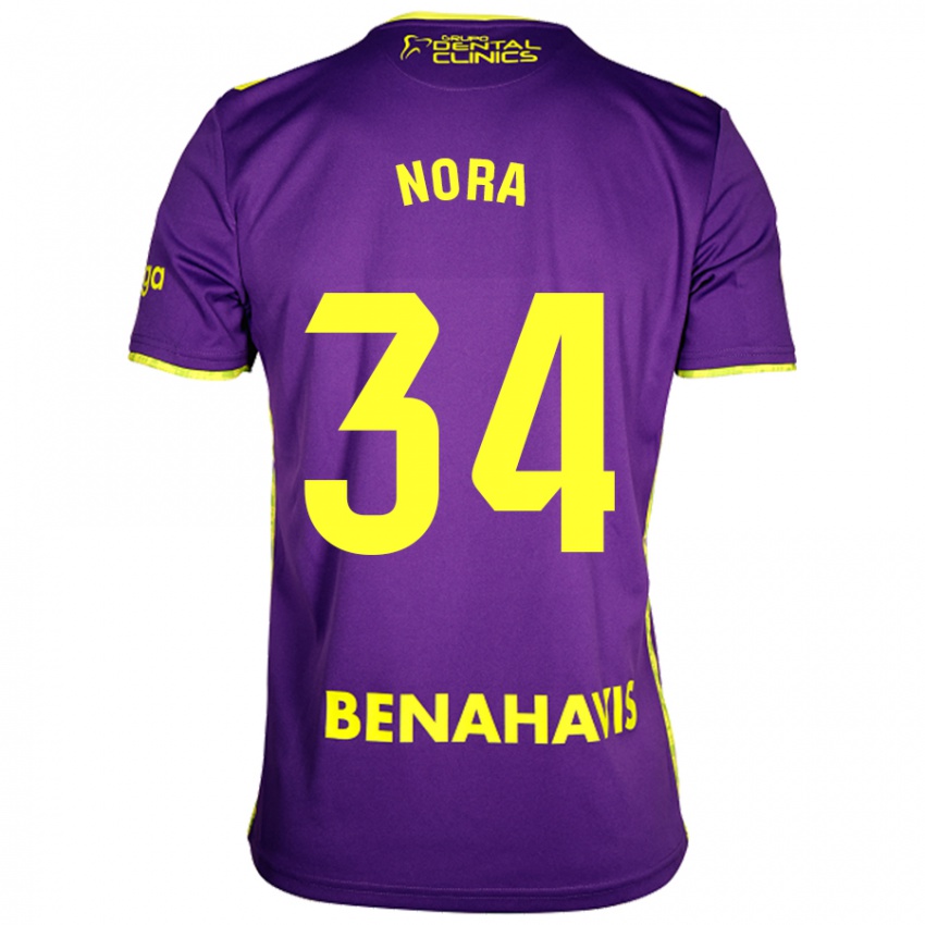 Bambino Maglia Nora #34 Viola Giallo Kit Gara Away 2024/25 Maglietta