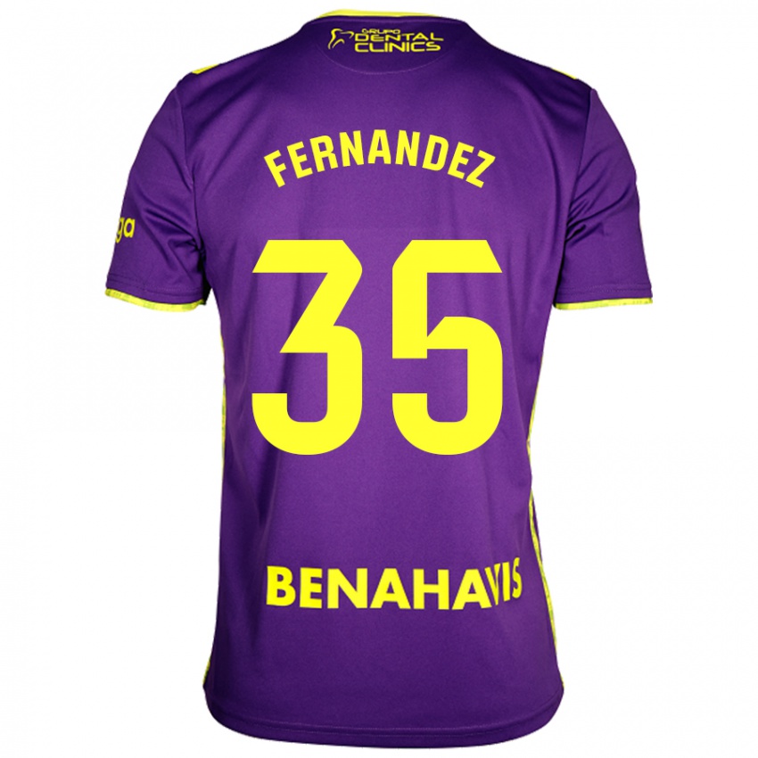 Bambino Maglia Inés Fernández #35 Viola Giallo Kit Gara Away 2024/25 Maglietta