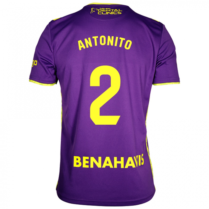 Bambino Maglia Antoñito #2 Viola Giallo Kit Gara Away 2024/25 Maglietta