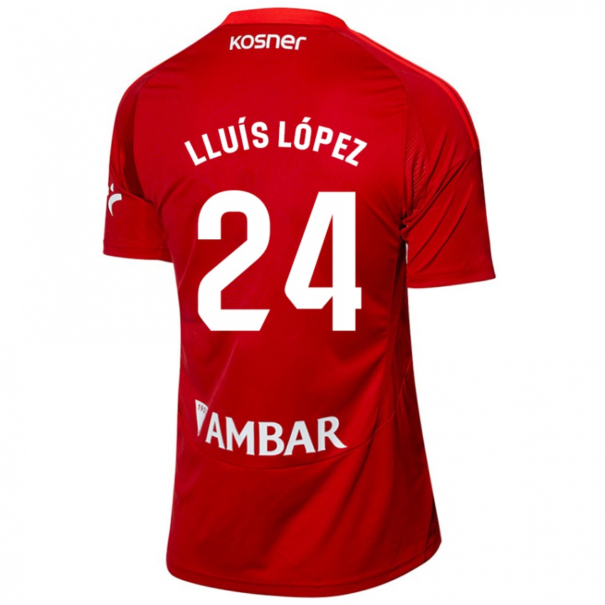 Bambino Maglia Lluís López #24 Bianco Blu Kit Gara Away 2024/25 Maglietta