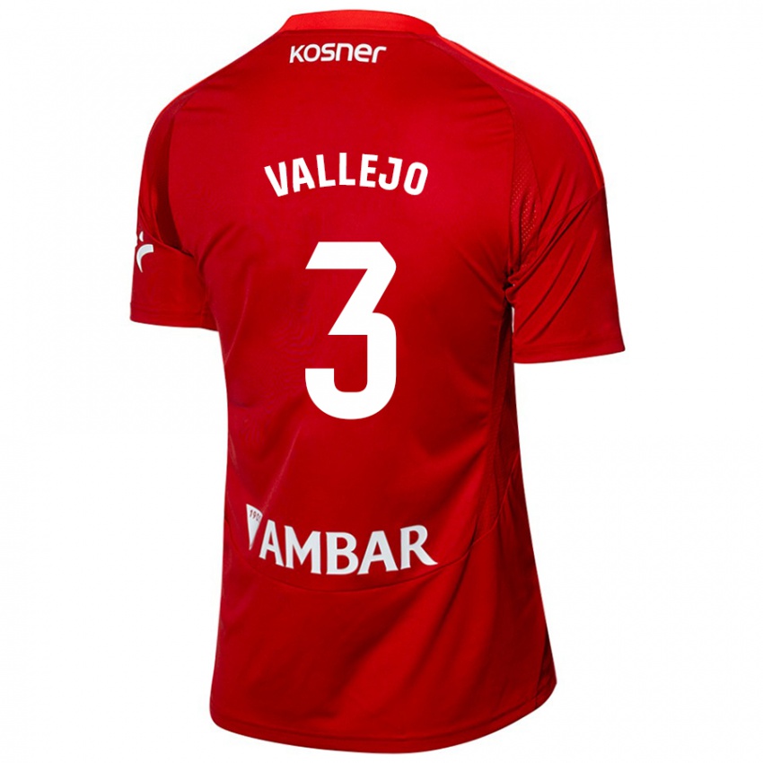 Bambino Maglia Jaime Vallejo #3 Bianco Blu Kit Gara Away 2024/25 Maglietta