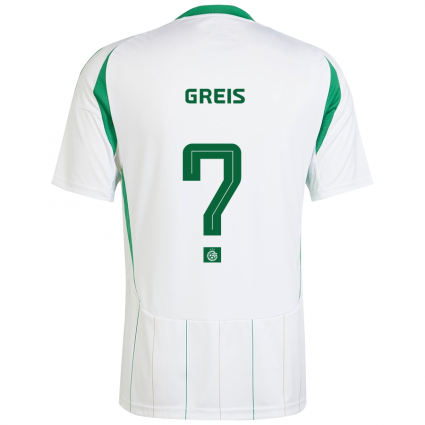 Bambino Maglia Nitai Greis #0 Bianco Verde Kit Gara Away 2024/25 Maglietta