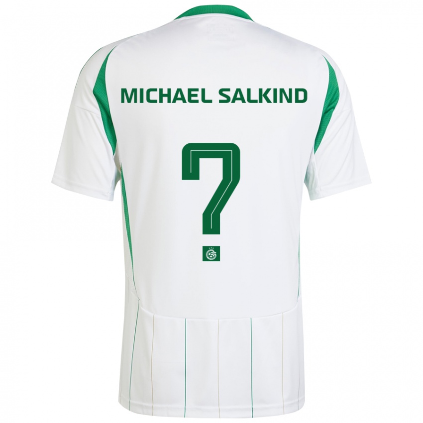 Bambino Maglia Liav Michael Salkind #0 Bianco Verde Kit Gara Away 2024/25 Maglietta