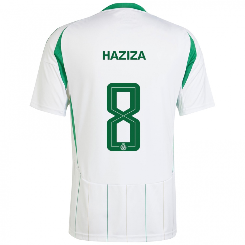 Bambino Maglia Dolev Haziza #8 Bianco Verde Kit Gara Away 2024/25 Maglietta