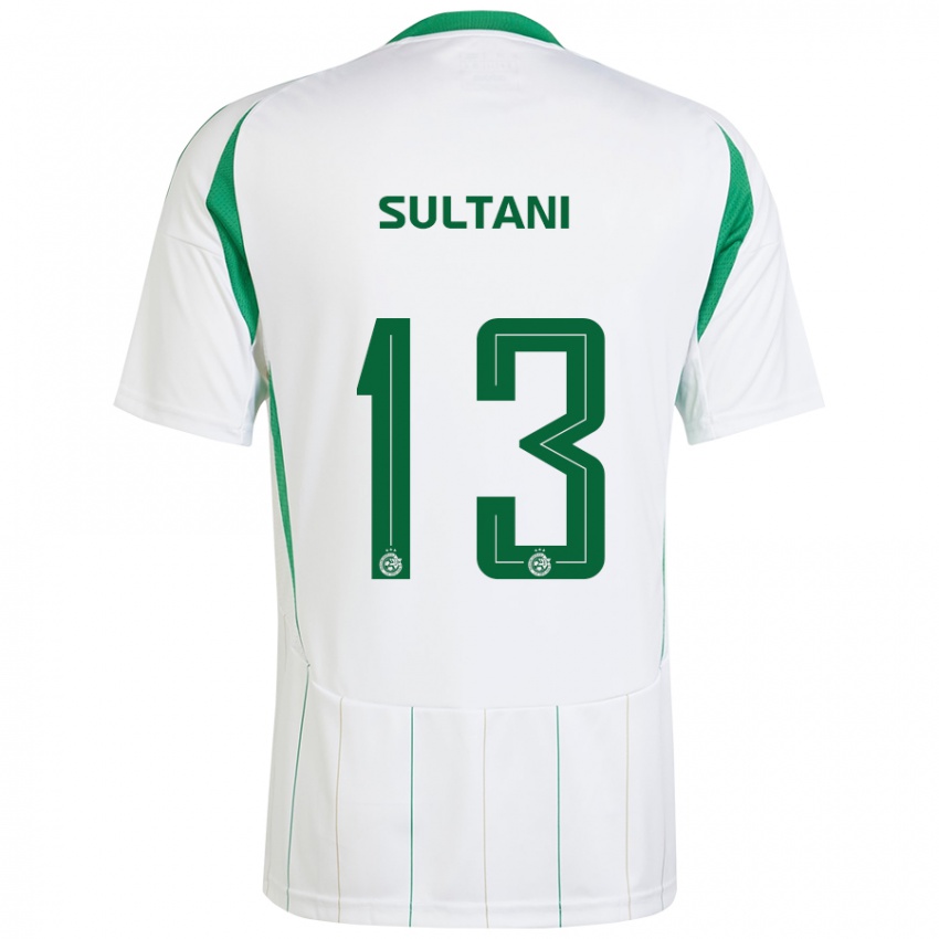 Bambino Maglia Tomás Sultani #13 Bianco Verde Kit Gara Away 2024/25 Maglietta