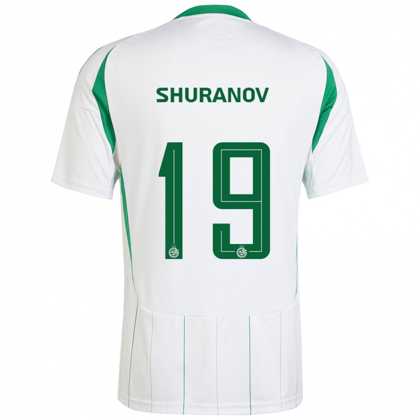 Bambino Maglia Erik Shuranov #19 Bianco Verde Kit Gara Away 2024/25 Maglietta