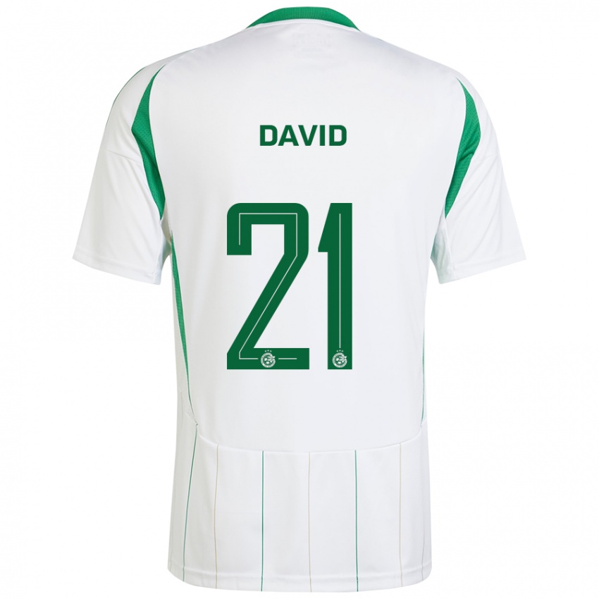 Bambino Maglia Dean David #21 Bianco Verde Kit Gara Away 2024/25 Maglietta