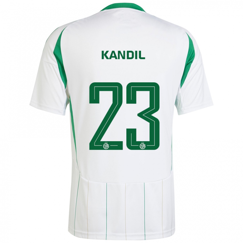 Bambino Maglia Maor Kandil #23 Bianco Verde Kit Gara Away 2024/25 Maglietta