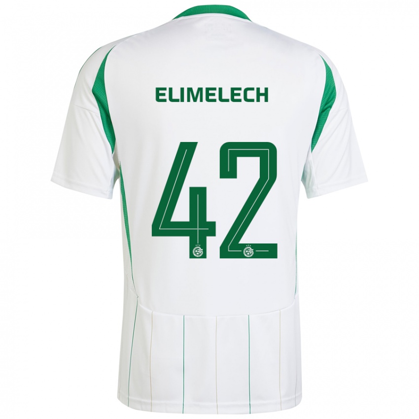 Bambino Maglia Roey Elimelech #42 Bianco Verde Kit Gara Away 2024/25 Maglietta