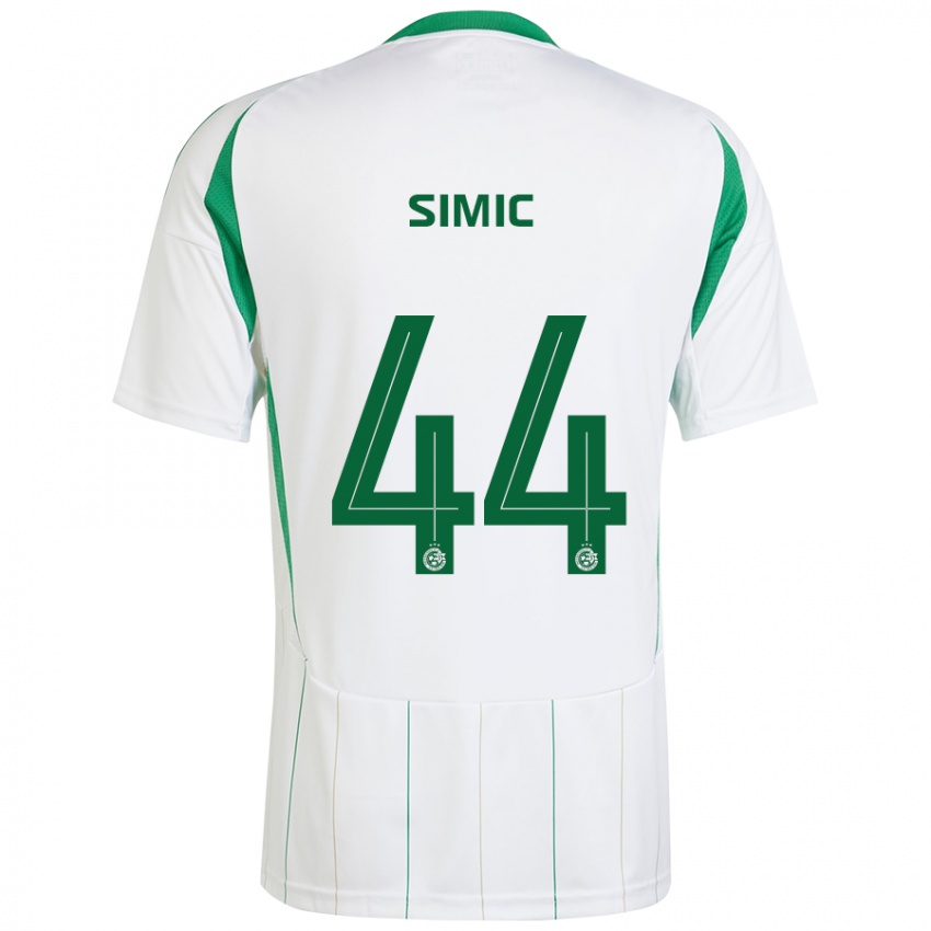 Bambino Maglia Lorenco Simic #44 Bianco Verde Kit Gara Away 2024/25 Maglietta