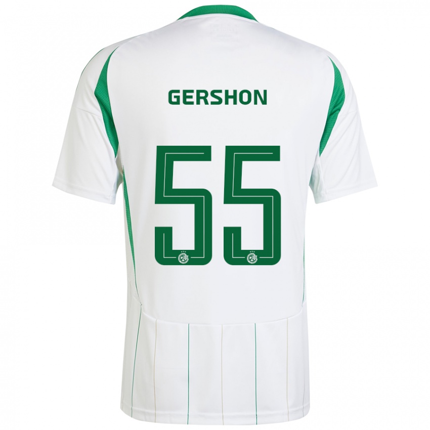 Bambino Maglia Rami Gershon #55 Bianco Verde Kit Gara Away 2024/25 Maglietta