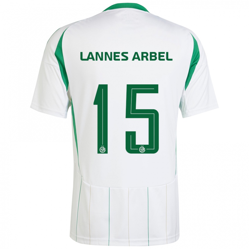 Bambino Maglia Tomer Lannes Arbel #15 Bianco Verde Kit Gara Away 2024/25 Maglietta