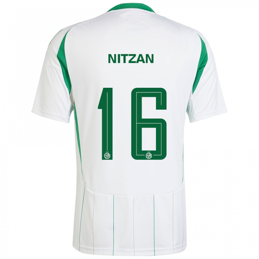 Bambino Maglia Itamar Nitzan #16 Bianco Verde Kit Gara Away 2024/25 Maglietta