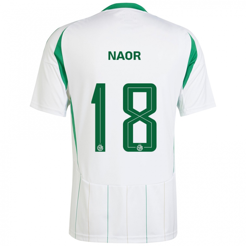 Bambino Maglia Goni Naor #18 Bianco Verde Kit Gara Away 2024/25 Maglietta