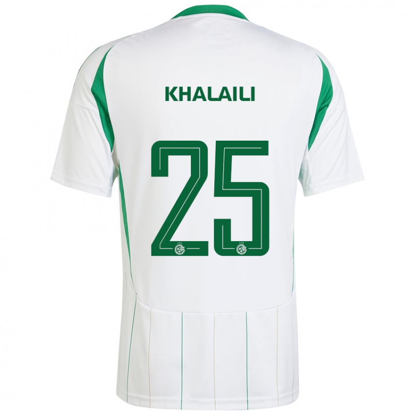 Bambino Maglia Anan Khalaili #25 Bianco Verde Kit Gara Away 2024/25 Maglietta