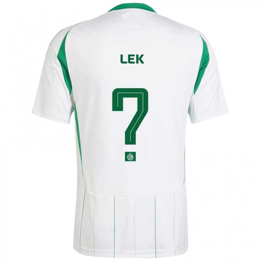 Bambino Maglia Einan Lek #0 Bianco Verde Kit Gara Away 2024/25 Maglietta