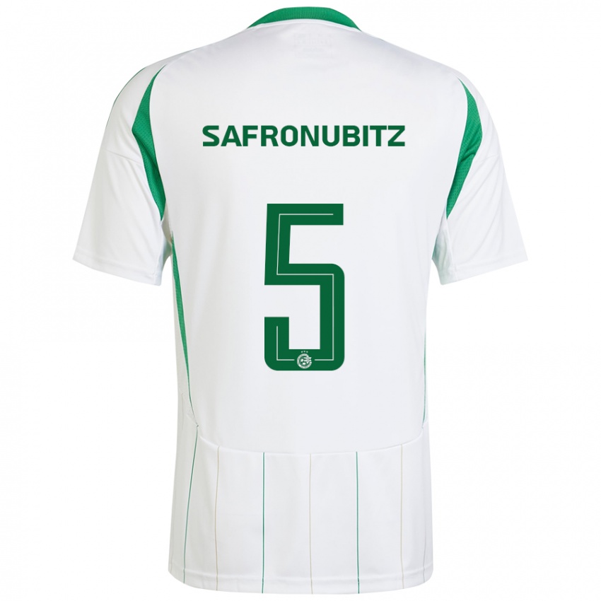 Bambino Maglia Dan Safronubitz #5 Bianco Verde Kit Gara Away 2024/25 Maglietta