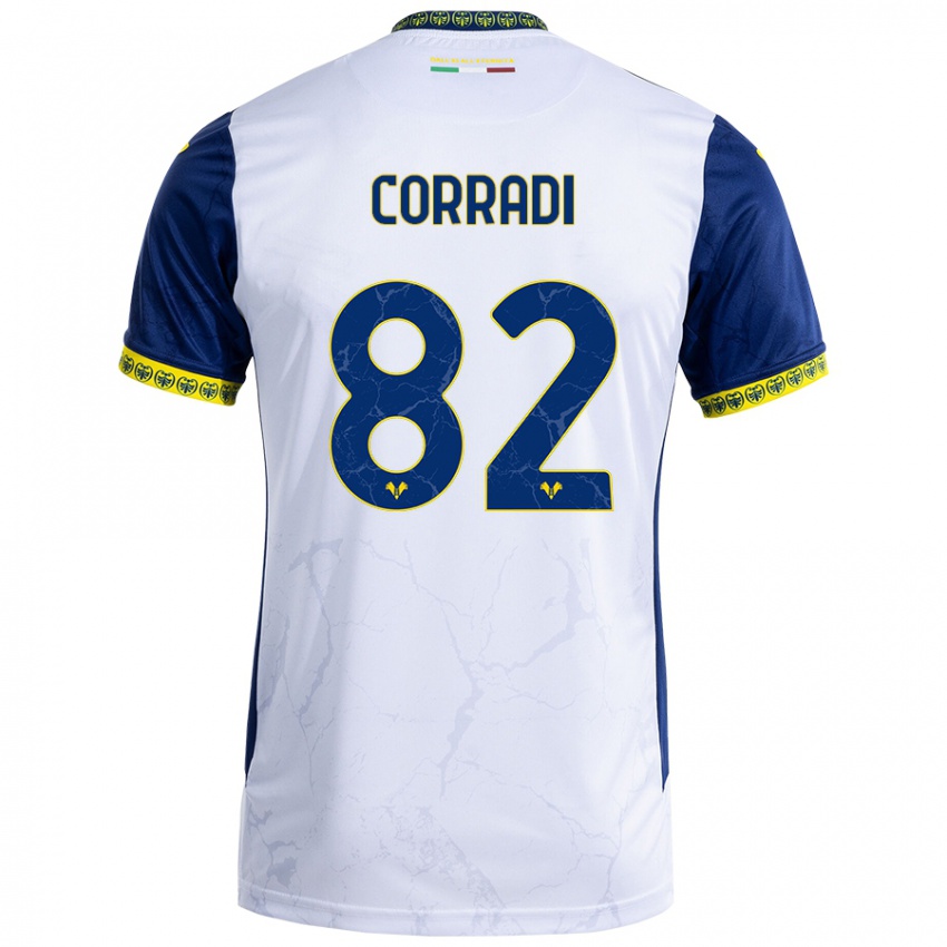 Bambino Maglia Christian Corradi #82 Bianco Blu Kit Gara Away 2024/25 Maglietta