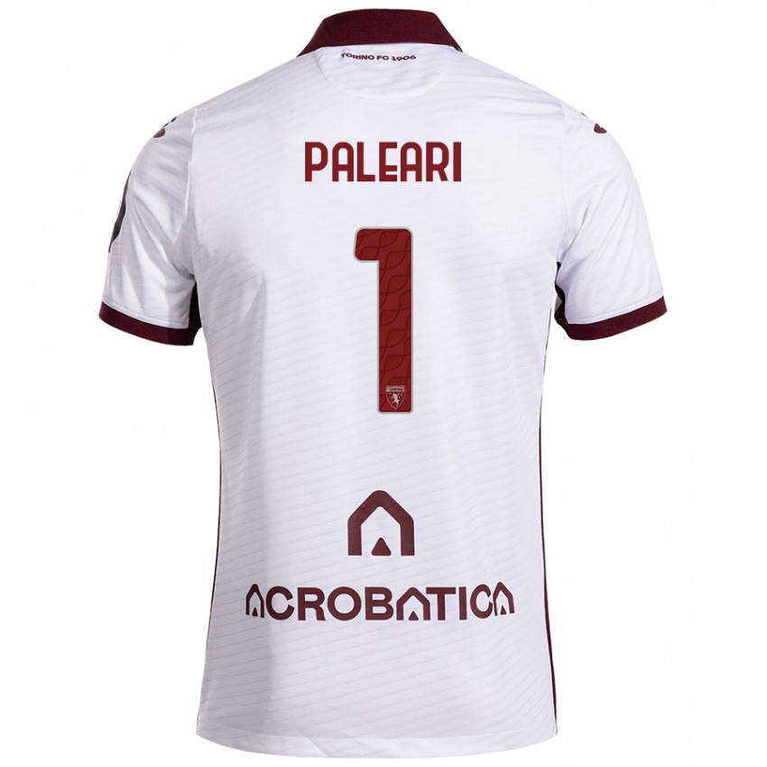 Bambino Maglia Alberto Paleari #1 Bianco Marrone Kit Gara Away 2024/25 Maglietta