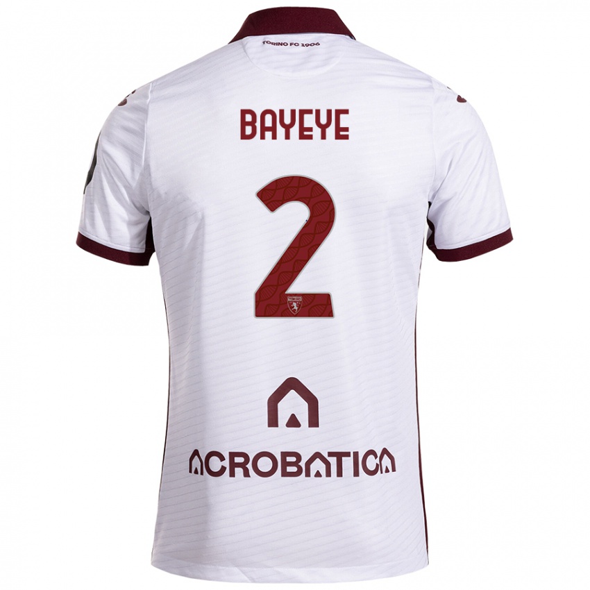 Bambino Maglia Brian Bayeye #2 Bianco Marrone Kit Gara Away 2024/25 Maglietta